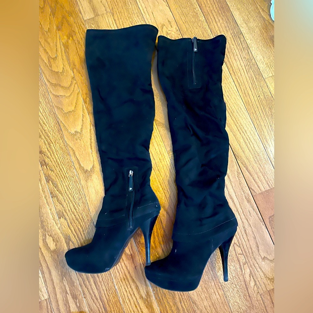 Guess by Marciano black suede over the knee super sexy boots